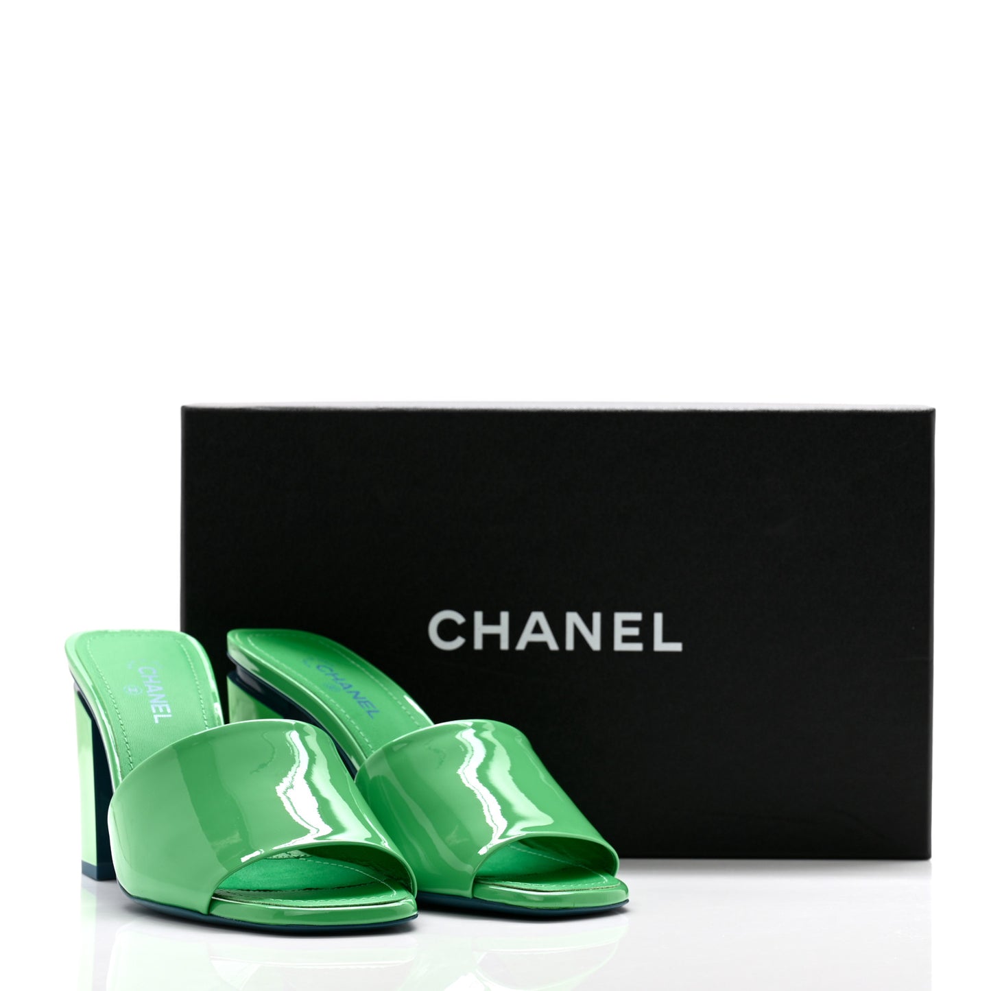 Patent CC Mules 37 Green Turquoise