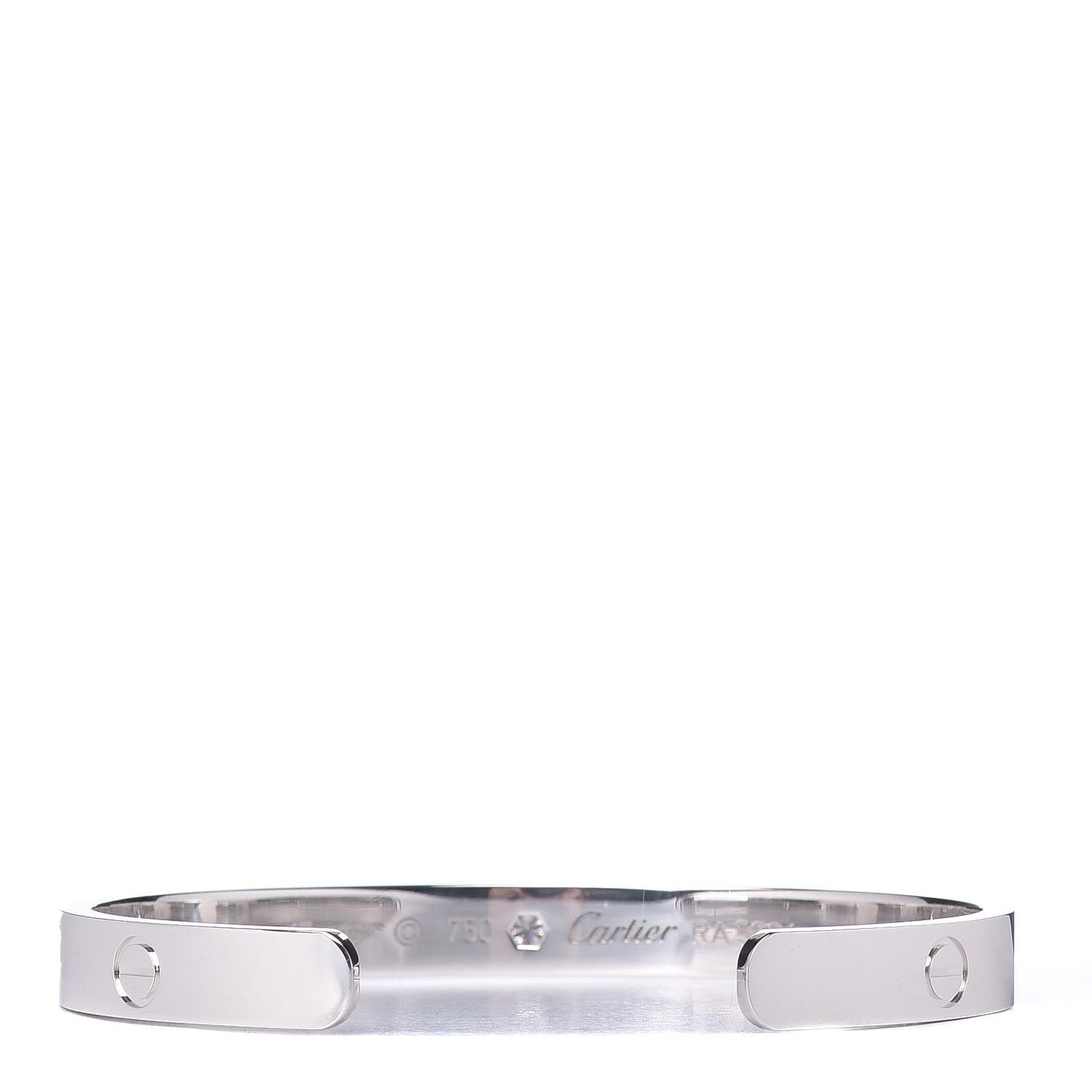 18K White Gold 1 Diamond LOVE Cuff Bracelet 17
