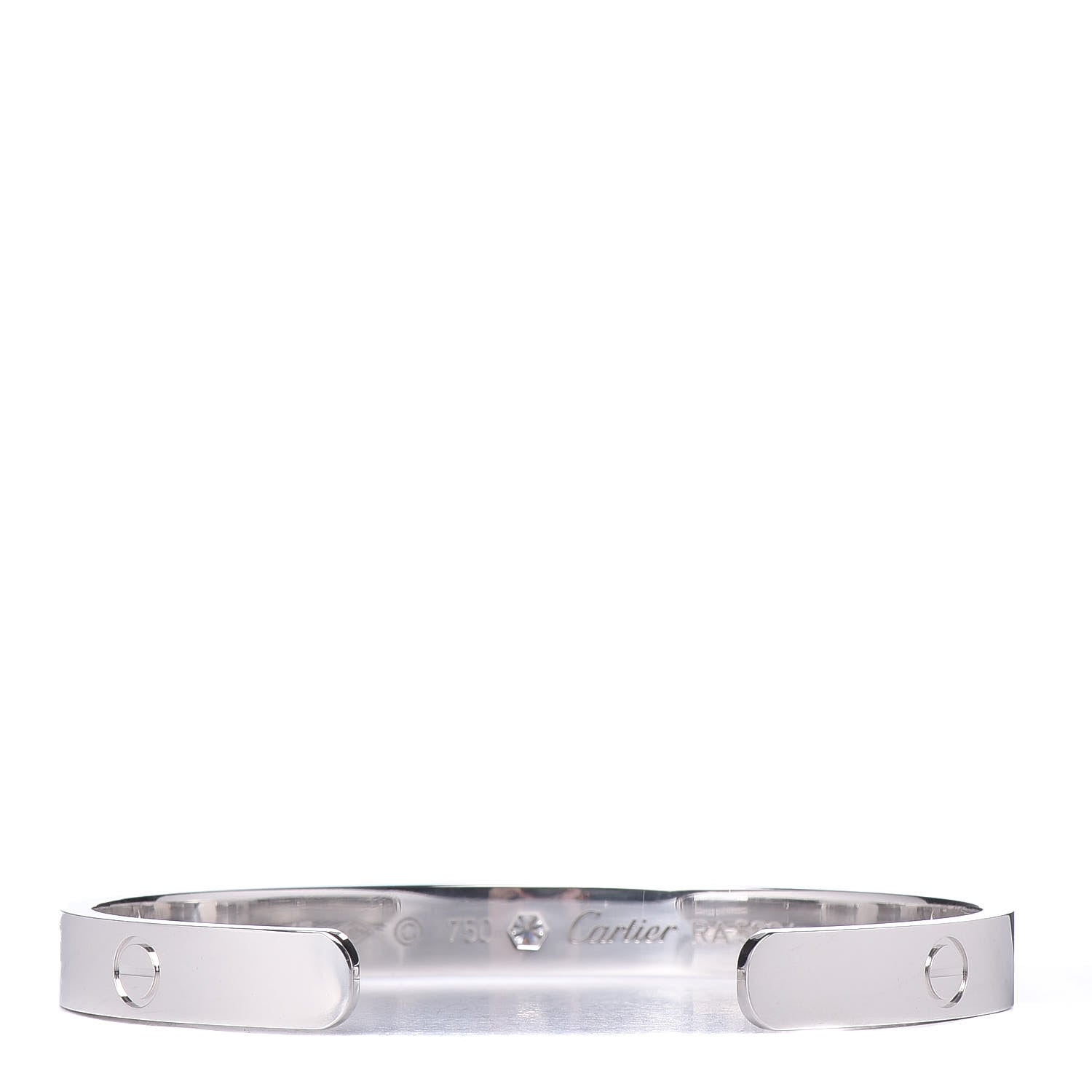 Cartier 18K White Gold 1 Diamond LOVE Cuff Bracelet 17 3 of 5