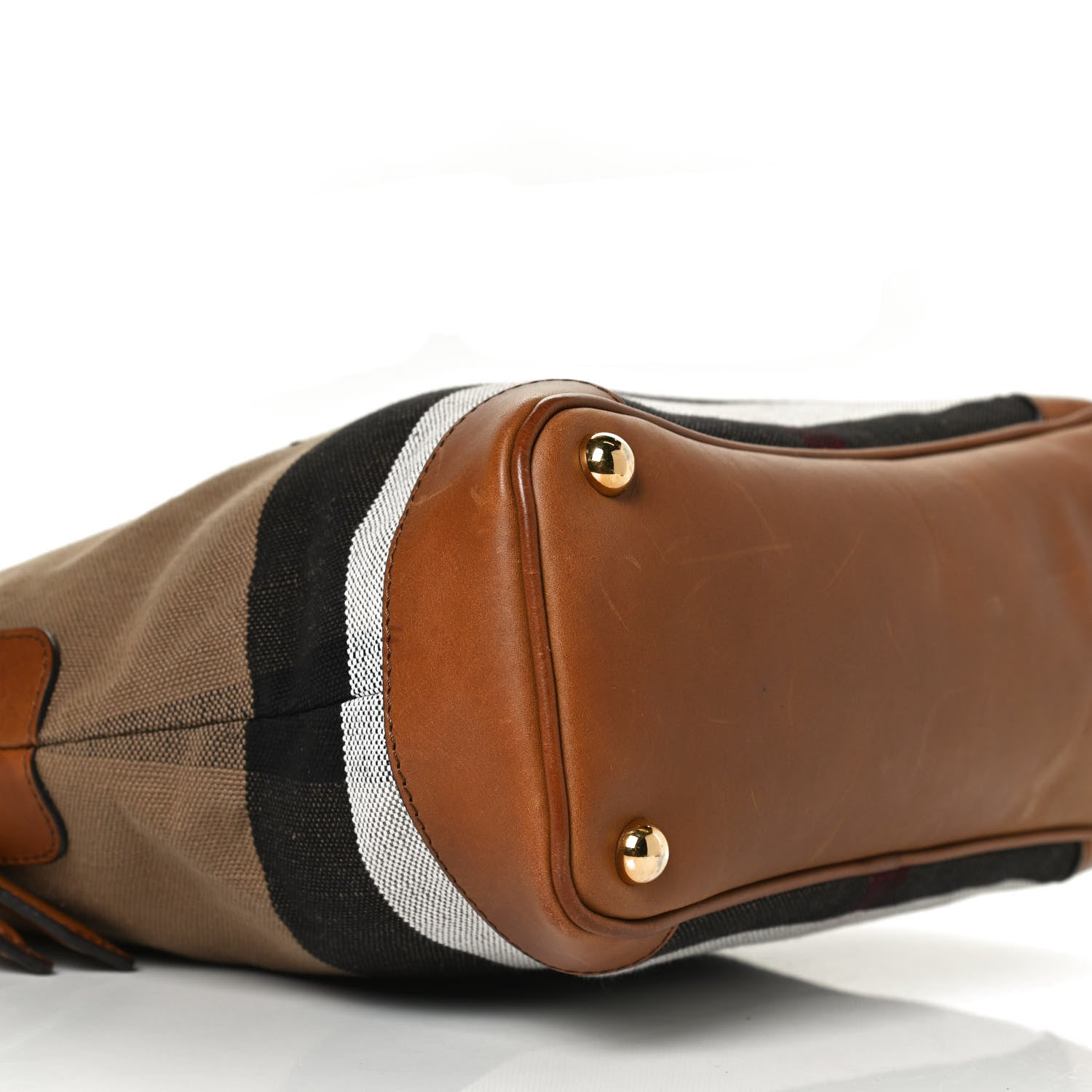 Burberry Canvas Mega Check Calfskin Medium Bloomsbury Saddle Brown 10 of 15