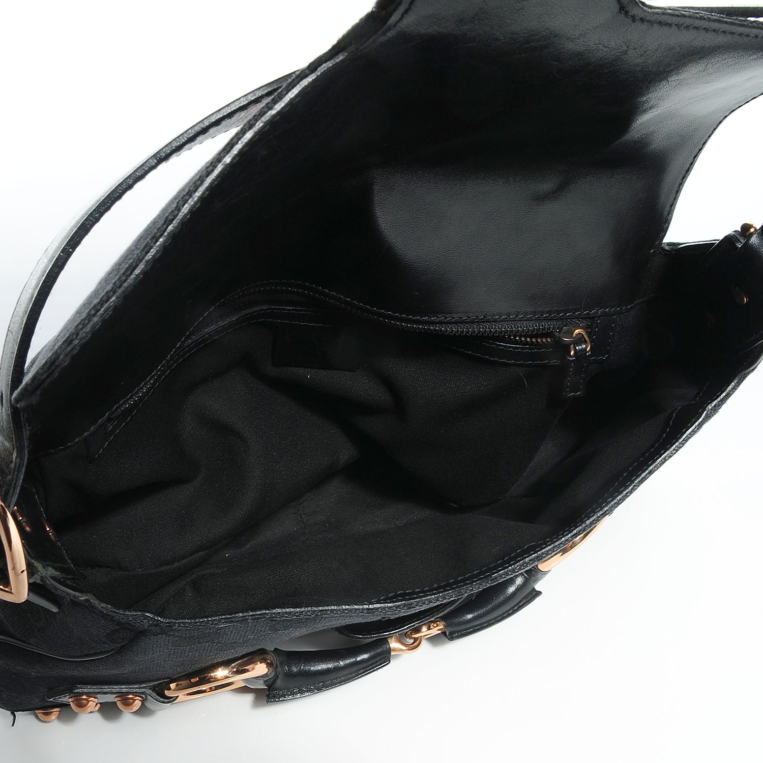 Gucci Monogram Horsebit Web Flap Bag Black Pink 5 of 7