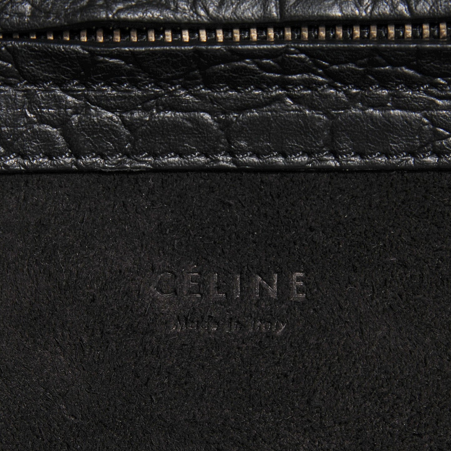 Crocodile Embossed Calfskin Medium Phantom Luggage Black