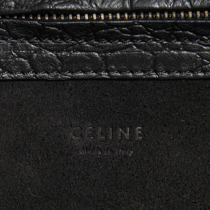 Celine Crocodile Embossed Calfskin Medium Phantom Luggage Black 6 of 8