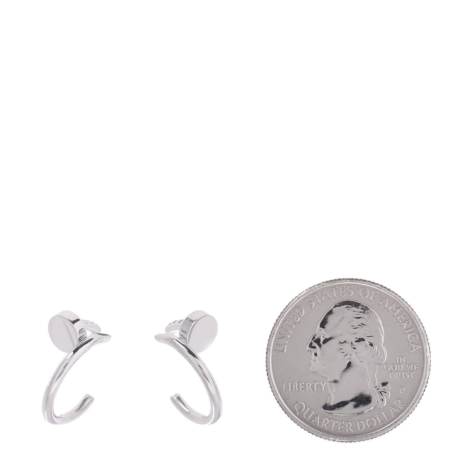 Cartier 18K White Gold Juste Un Clou Hoop Earrings 2 of 4