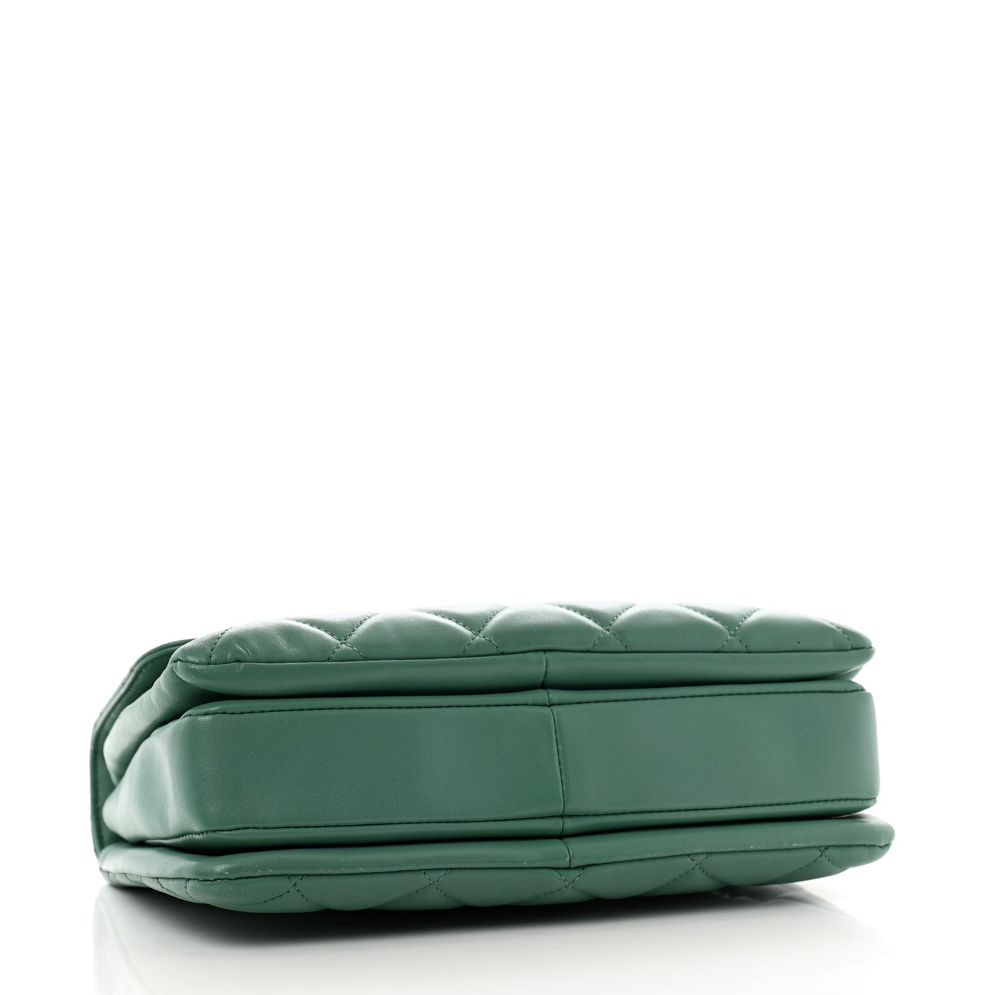 Lambskin Quilted Small Trendy CC Flap Dual Handle Bag Green
