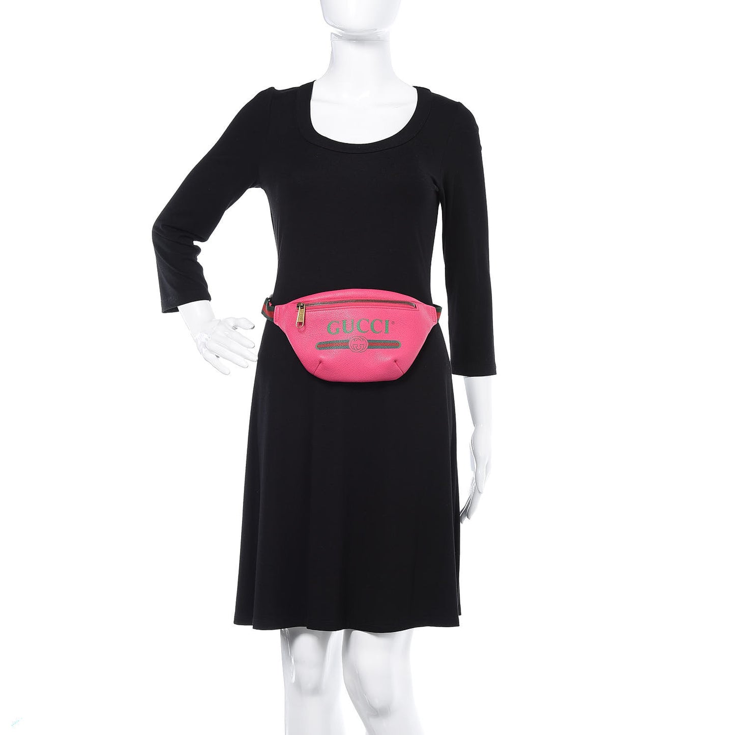 Grained Calfskin Small Logo Belt Bag Box Pink Green
