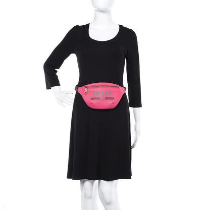 Gucci Grained Calfskin Small Logo Belt Bag Box Pink Green 2 of 7