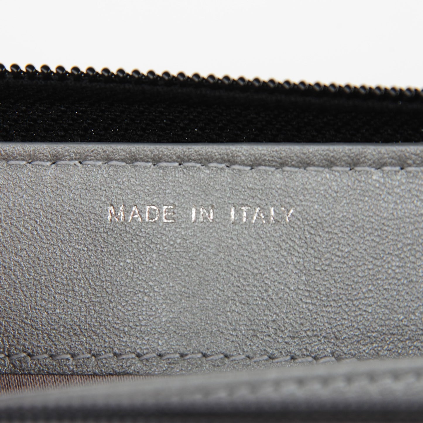 Lambskin Camellia Embossed Large Zip Around Gusset Wallet Black
