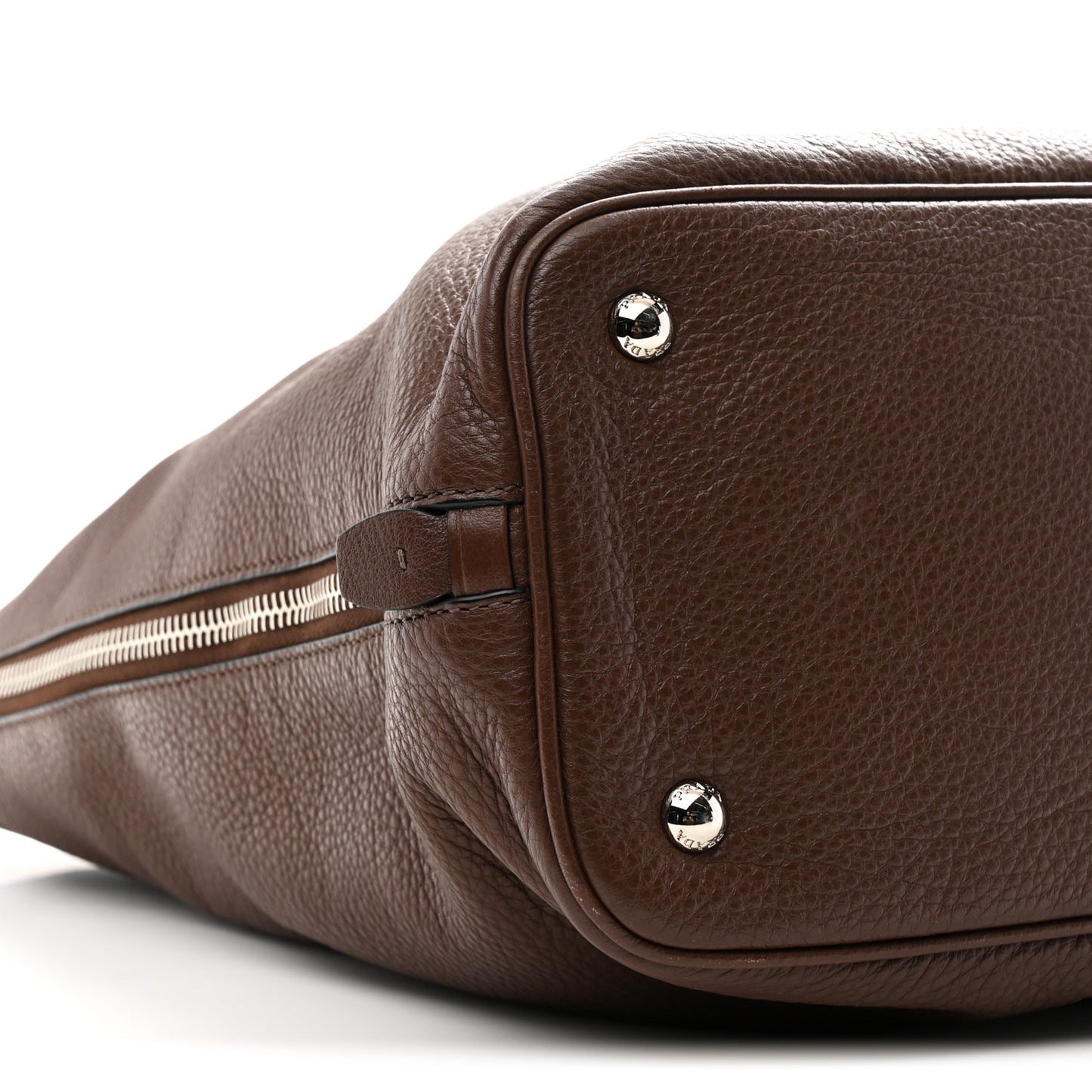 Vitello Phenix Side Zip Shopping Tote Bruciato
