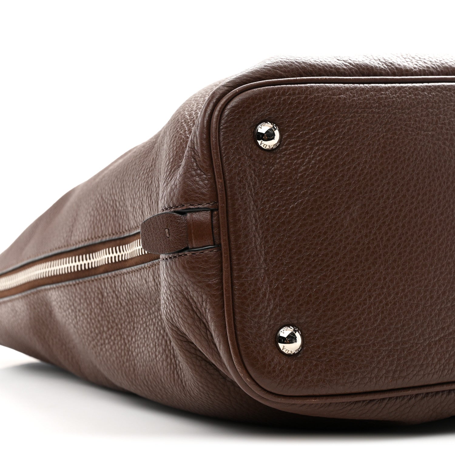 Prada Vitello Phenix Side Zip Shopping Tote Bruciato 9 of 11
