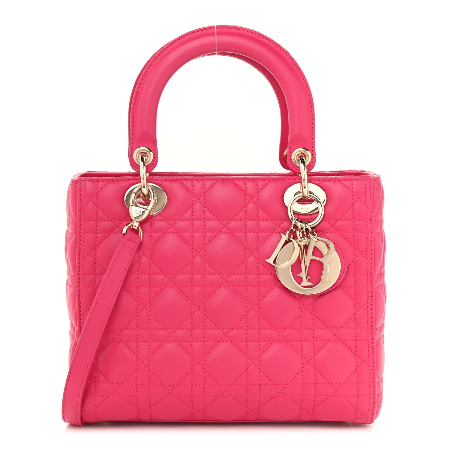 Christian Dior Lambskin Cannage Medium Lady Dior Pink 1 of 8