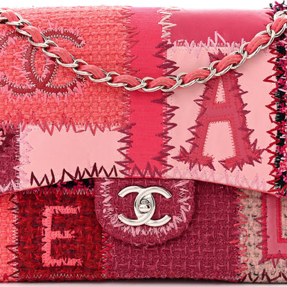 Chanel Tweed Patchwork Jumbo Single Flap Pink 8 of 12
