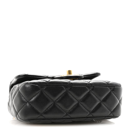 Chanel Lambskin Enamel Quilted Mini Coco Hearts Square Flap Black 4 of 11