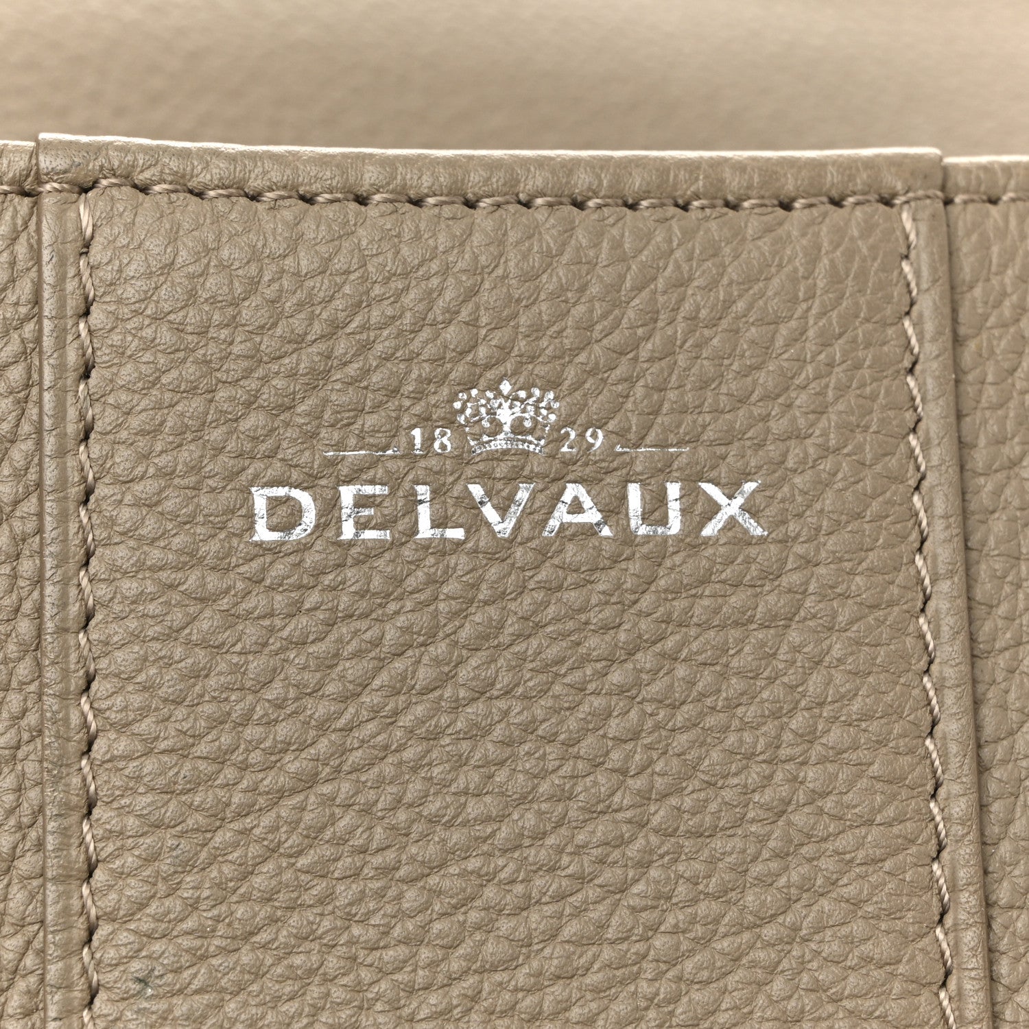 Delvaux Grained Calfskin MM Brillant Satchel Taupe 6 of 18