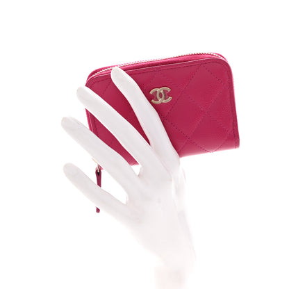 Chanel Caviar Quilted Zip Coin Purse Fuchsia 2 of 8
