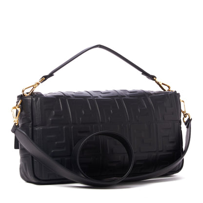 Fendi Nappa FF 1974 Embossed Large Baguette Black 3 of 8