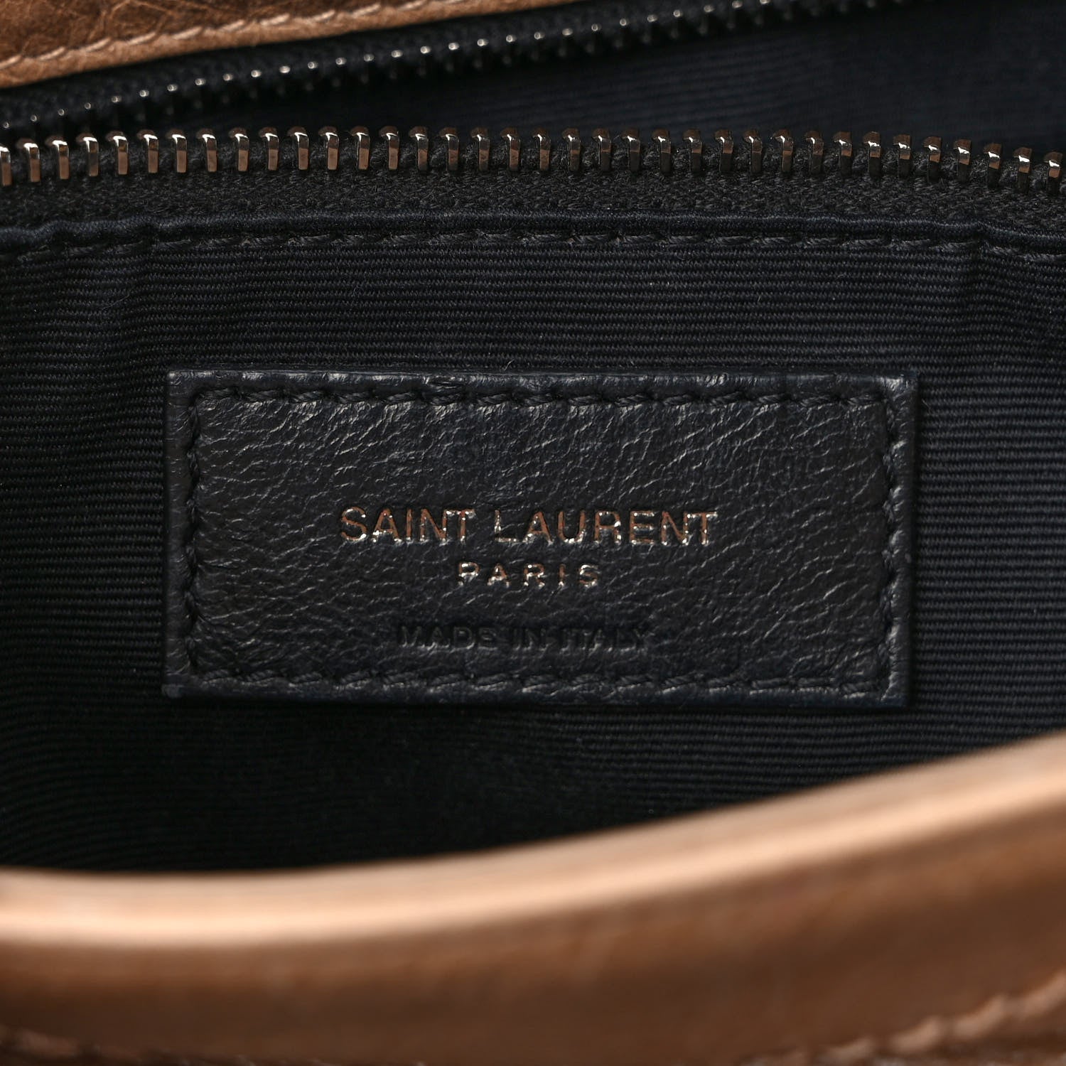 Saint Laurent Crinkled Calfskin Matelasse Monogram Medium Niki Chain Satchel Dark Toffee 6 of 10