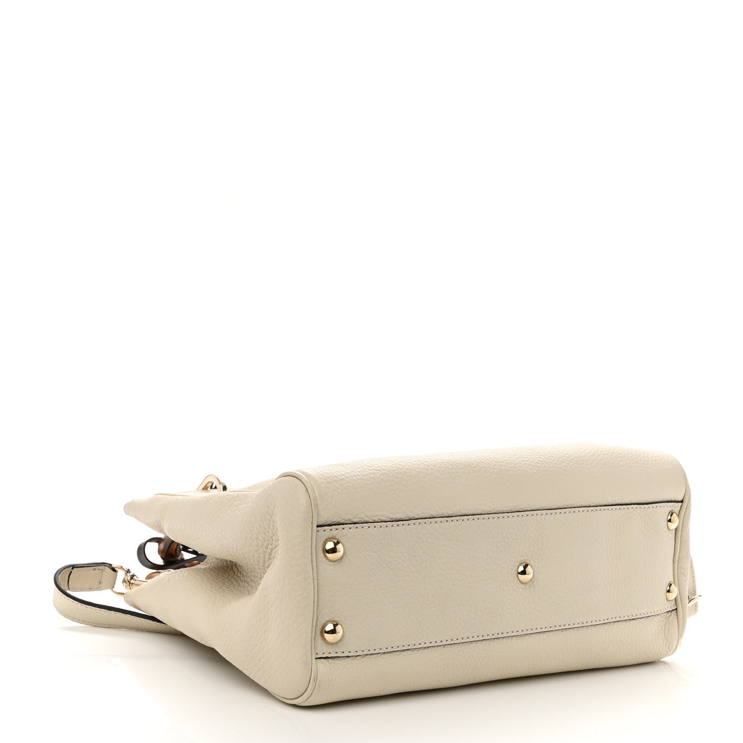Gucci Calfskin Small Bamboo Shopper Tote White 4 of 11