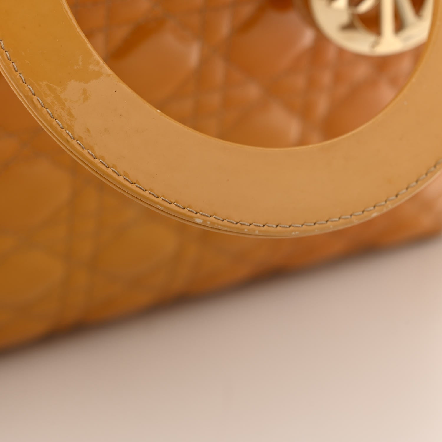 Christian Dior Patent Cannage Large Lady Dior Yellow 12 of 15