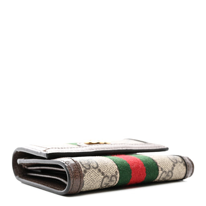 Gucci GG Supreme Monogram Web Ophidia Compact Wallet Beige New Acero 4 of 7