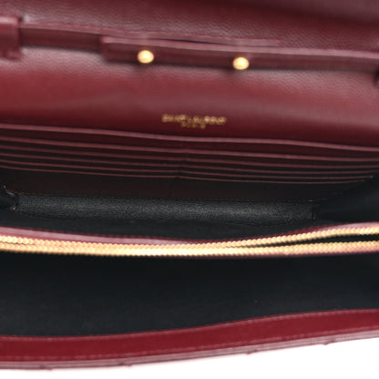 Saint Laurent Grain De Poudre Matelasse Chevron Monogram Chain Wallet Rouge Legion 5 of 9