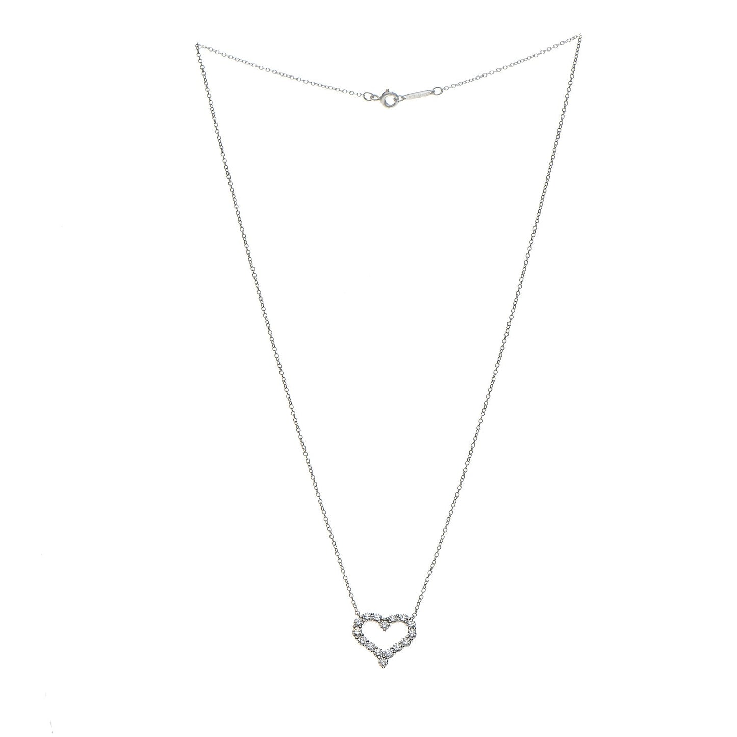 Platinum Diamond Small Heart Pendant Necklace
