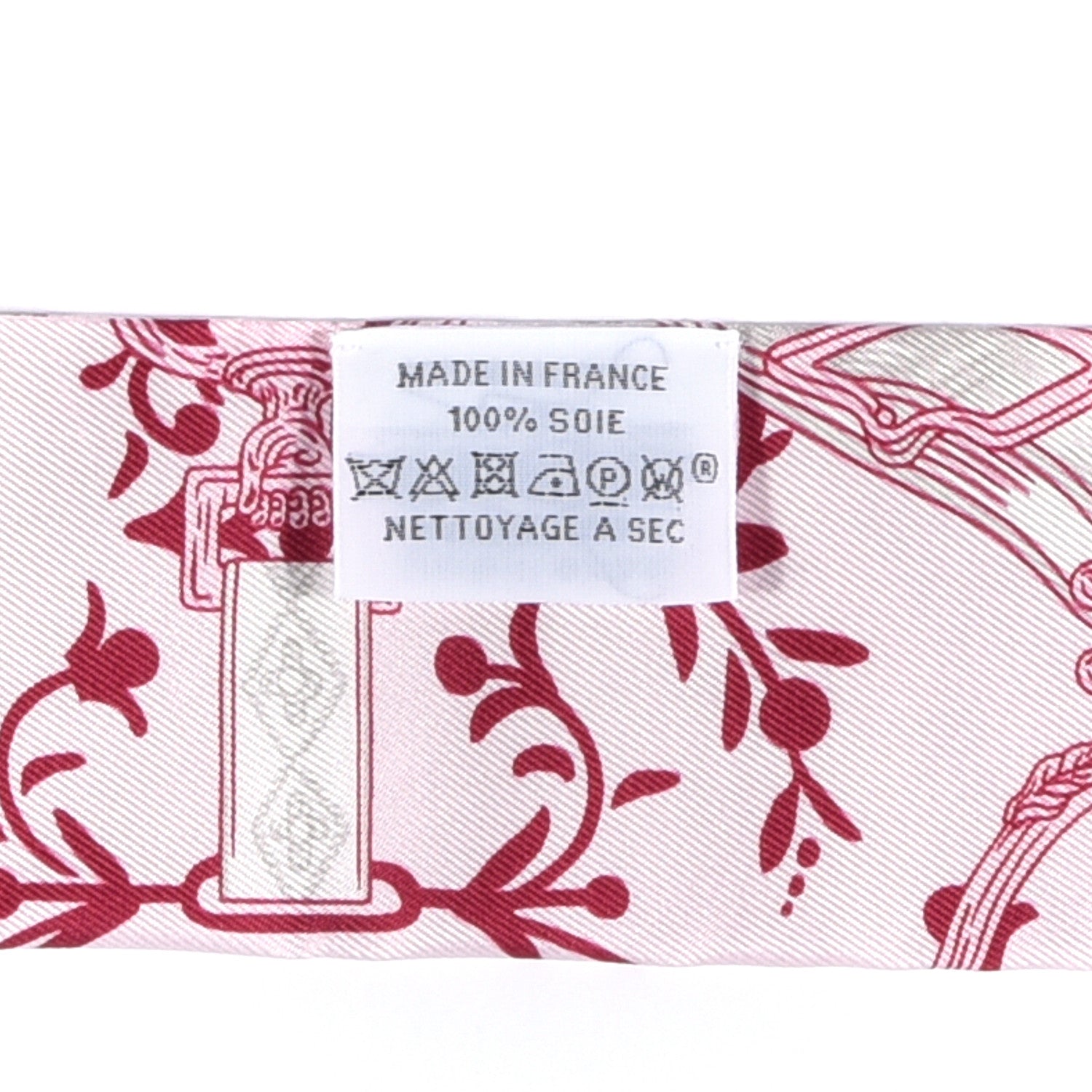 Hermes Silk Etriers Remix Twilly Rose Pale Bordeaux 819528