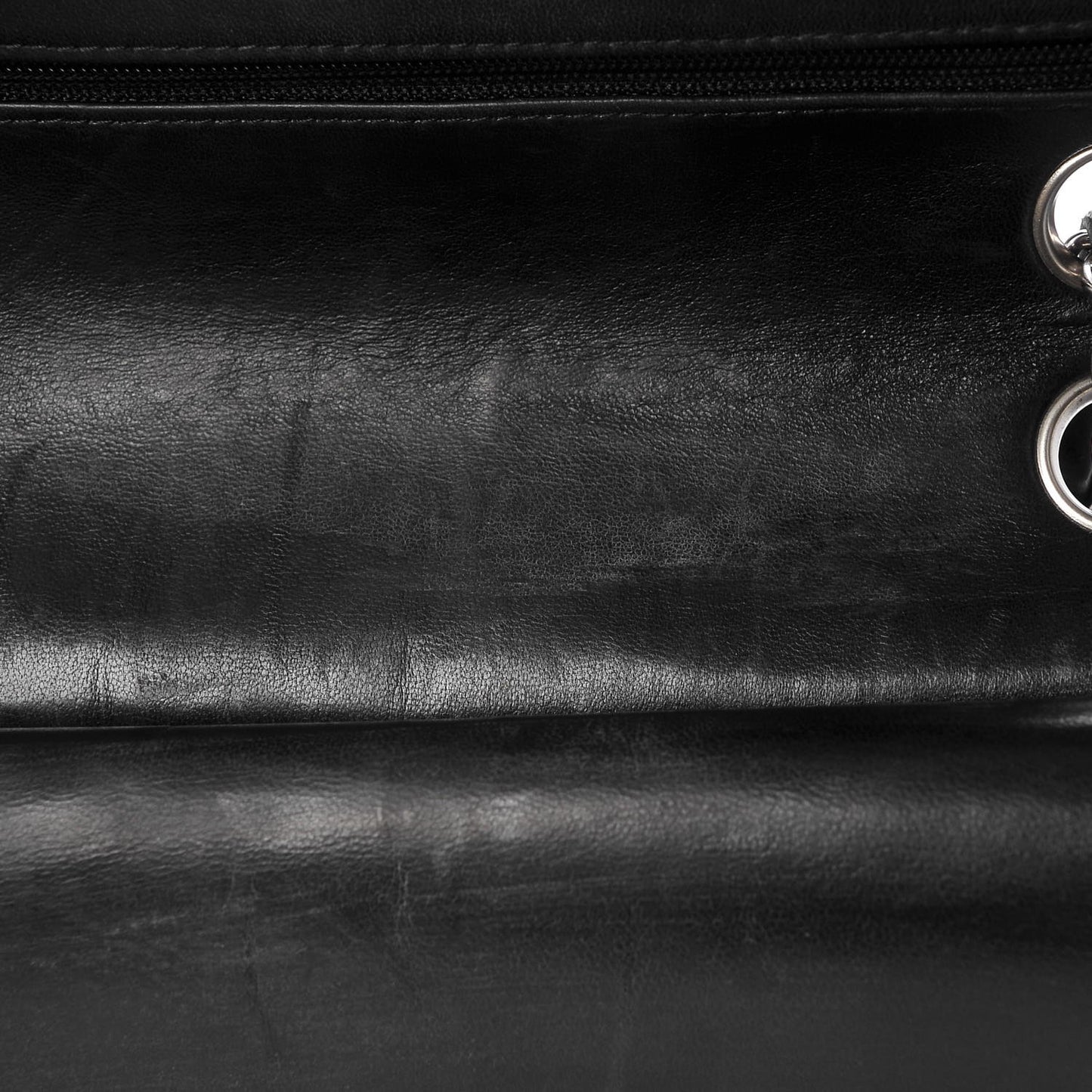 Lambskin Quilted Medium Double Flap Black