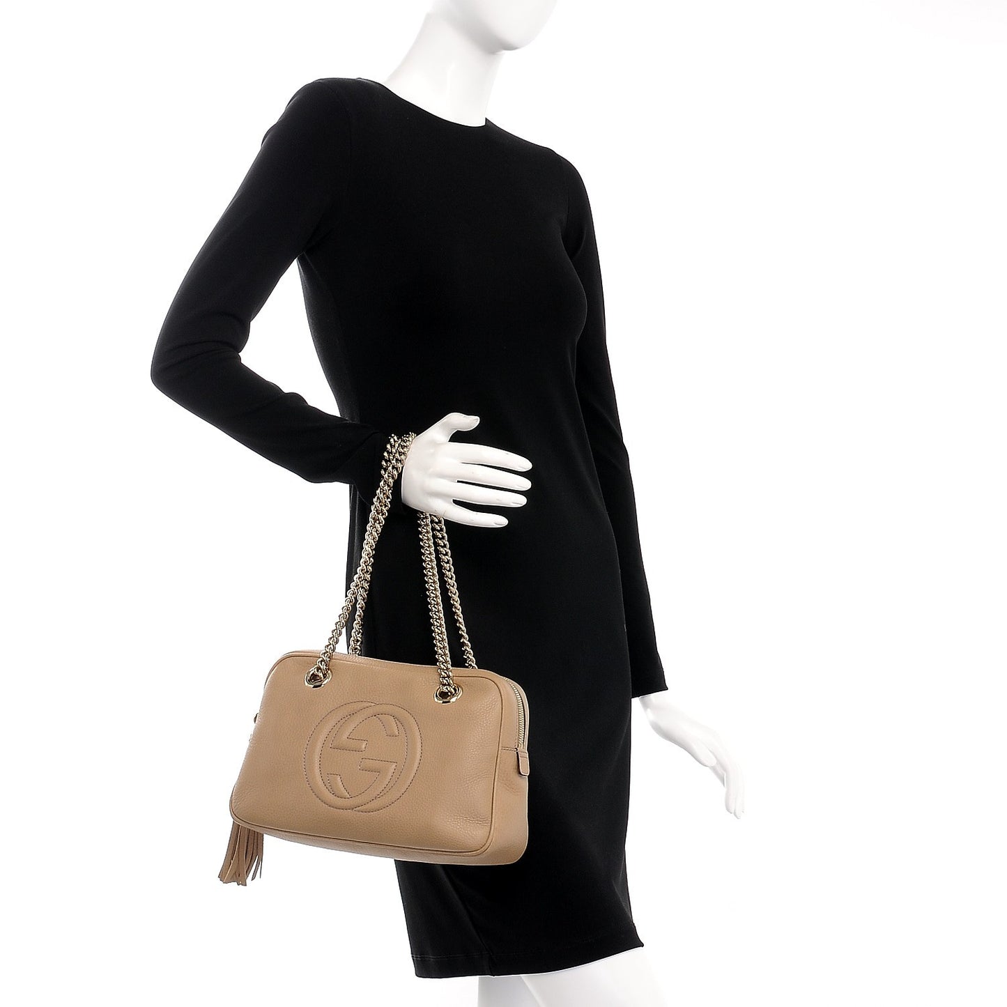 Pebbled Calfskin Small Soho Bowler Camelia