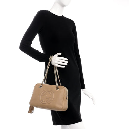 Gucci Pebbled Calfskin Small Soho Bowler Camelia 2 of 9
