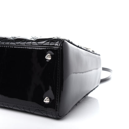 Christian Dior Patent Cannage Medium Lady Dior Black 9 of 10