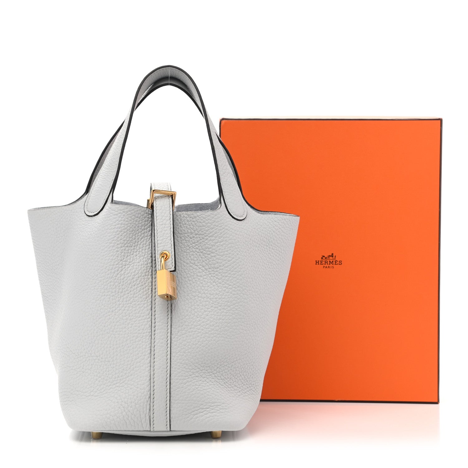 Hermes Taurillon Clemence Picotin Lock 18 PM Bleu Pale 11 of 11