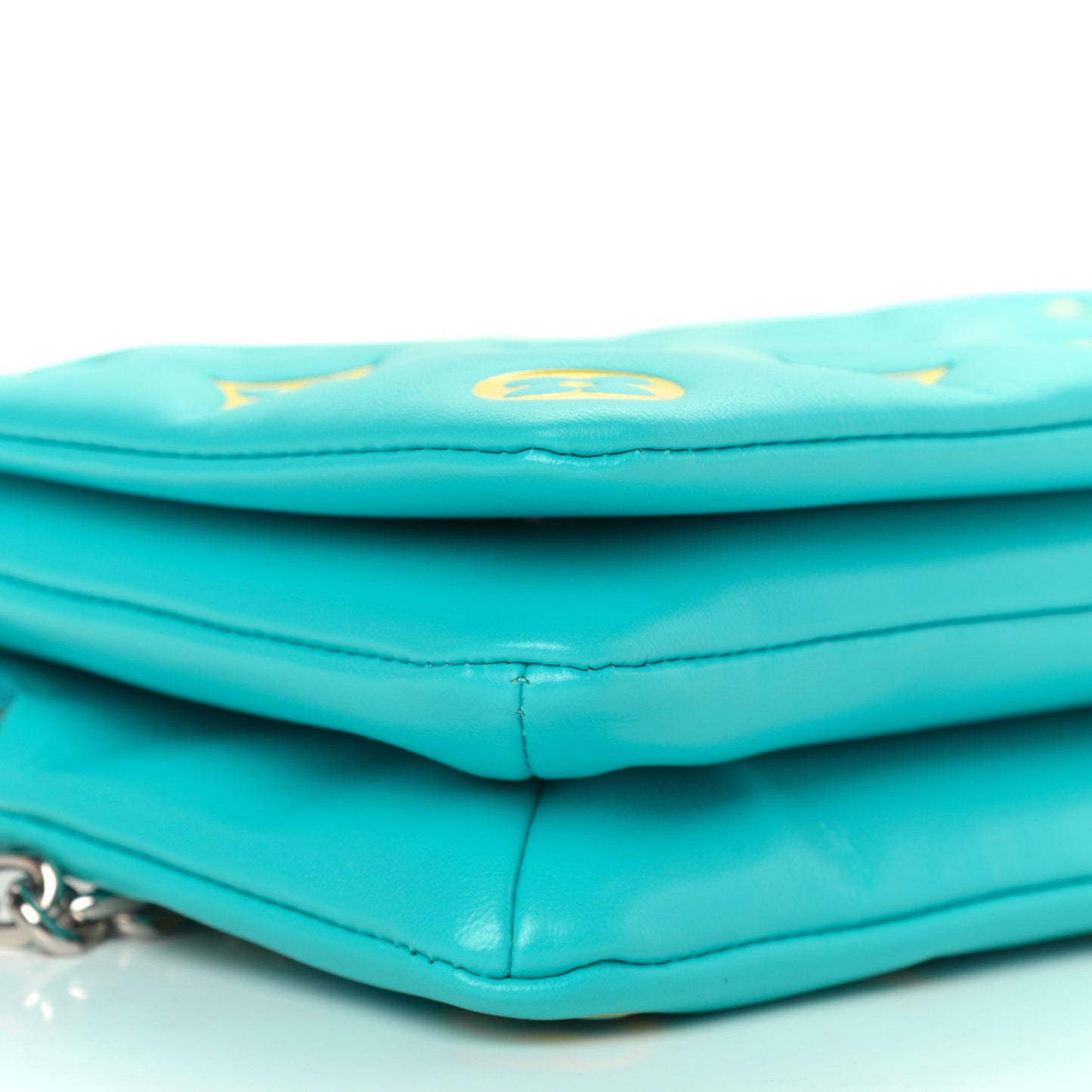 Lambskin Embossed Monogram Vuittamins Pochette Coussin Menthe Jaune