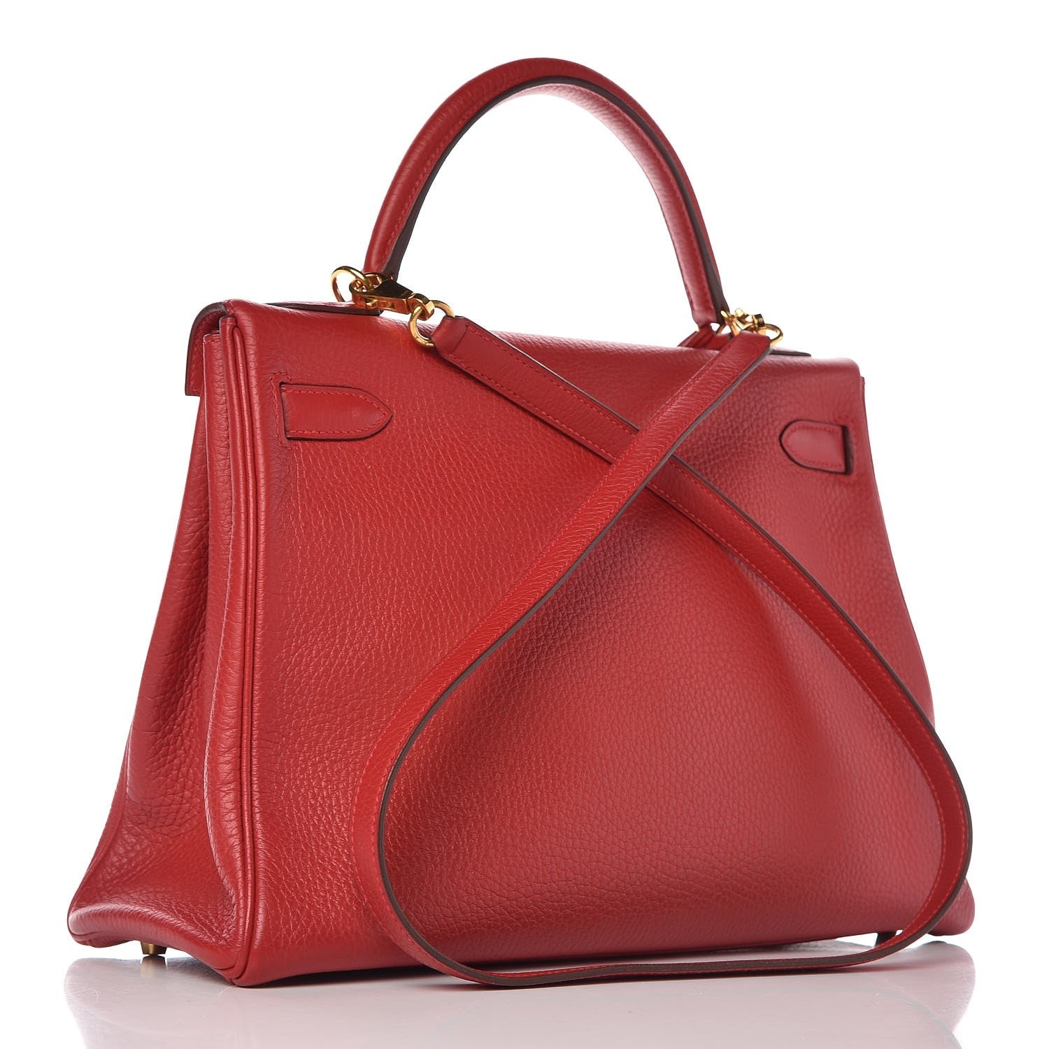 Hermes Taurillon Clemence Kelly Retourne 32 Rouge Casaque 4 of 14