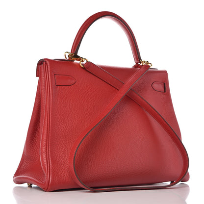 Hermes Taurillon Clemence Kelly Retourne 32 Rouge Casaque 4 of 14