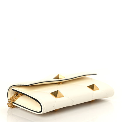 Valentino Garavani Nappa Roman Stud Wallet On Chain Ivory 3 of 7