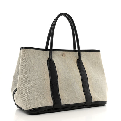 Hermes Toile Buffle Skipper Garden Party 36 MM Tote Black 3 of 15