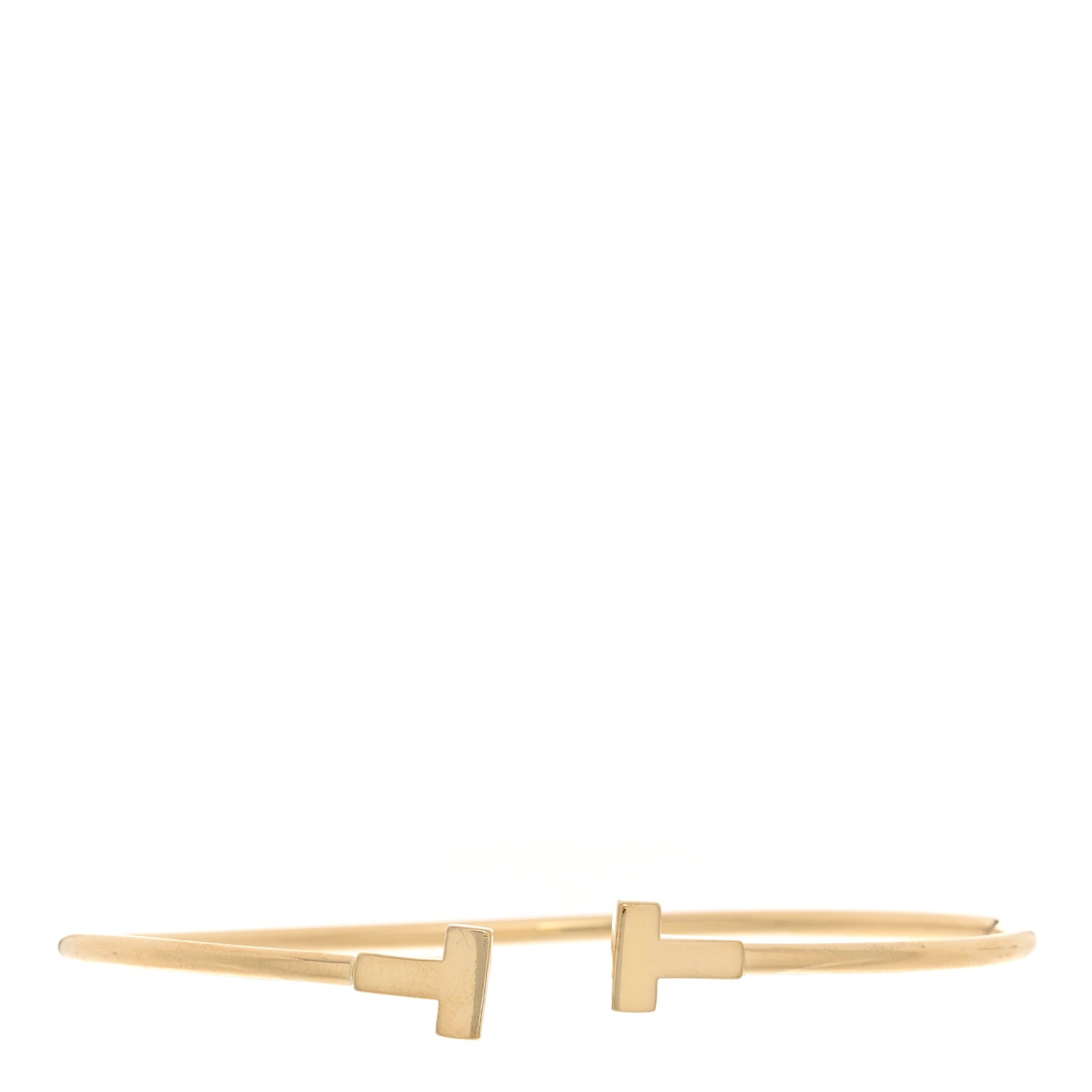 Tiffany 18K Yellow Gold Narrow T Wire Bracelet 1 of 3