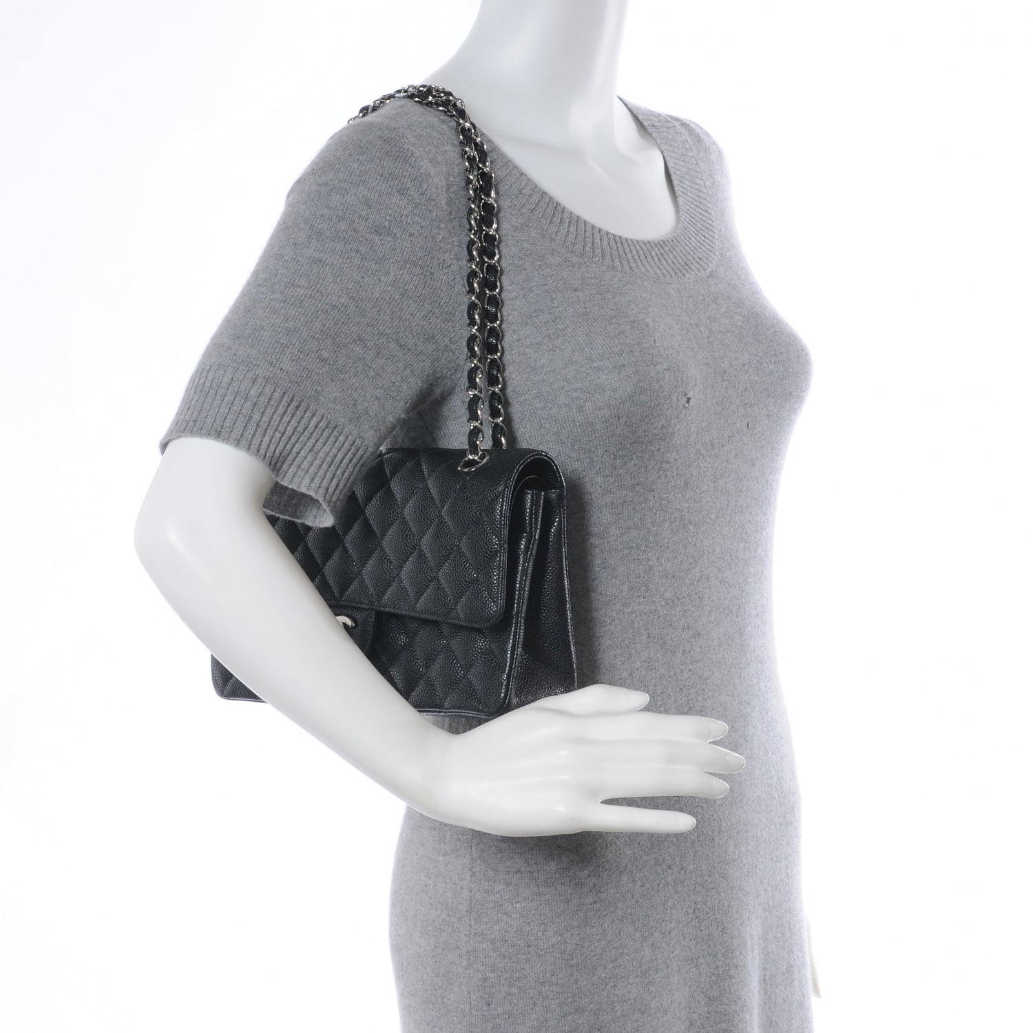 Chanel Caviar Quilted Medium Double Flap Black 2 of 7