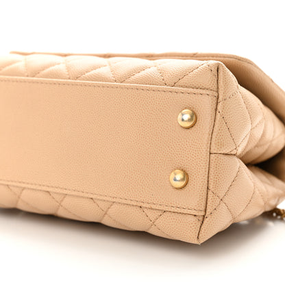 Chanel Caviar Quilted Mini Coco Handle Flap Beige 10 of 11