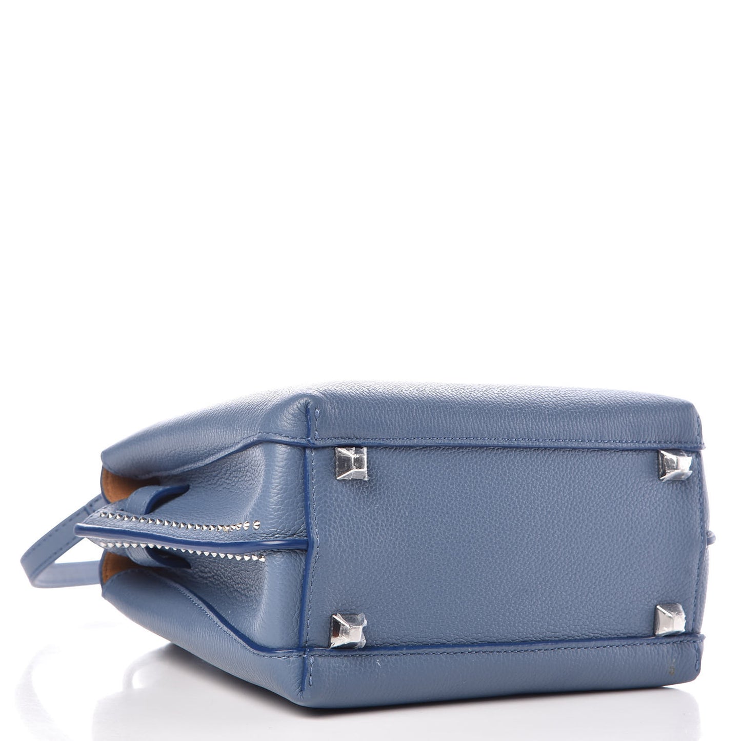 Grained Calfskin Studded Mini Milla Tote Luft Blue