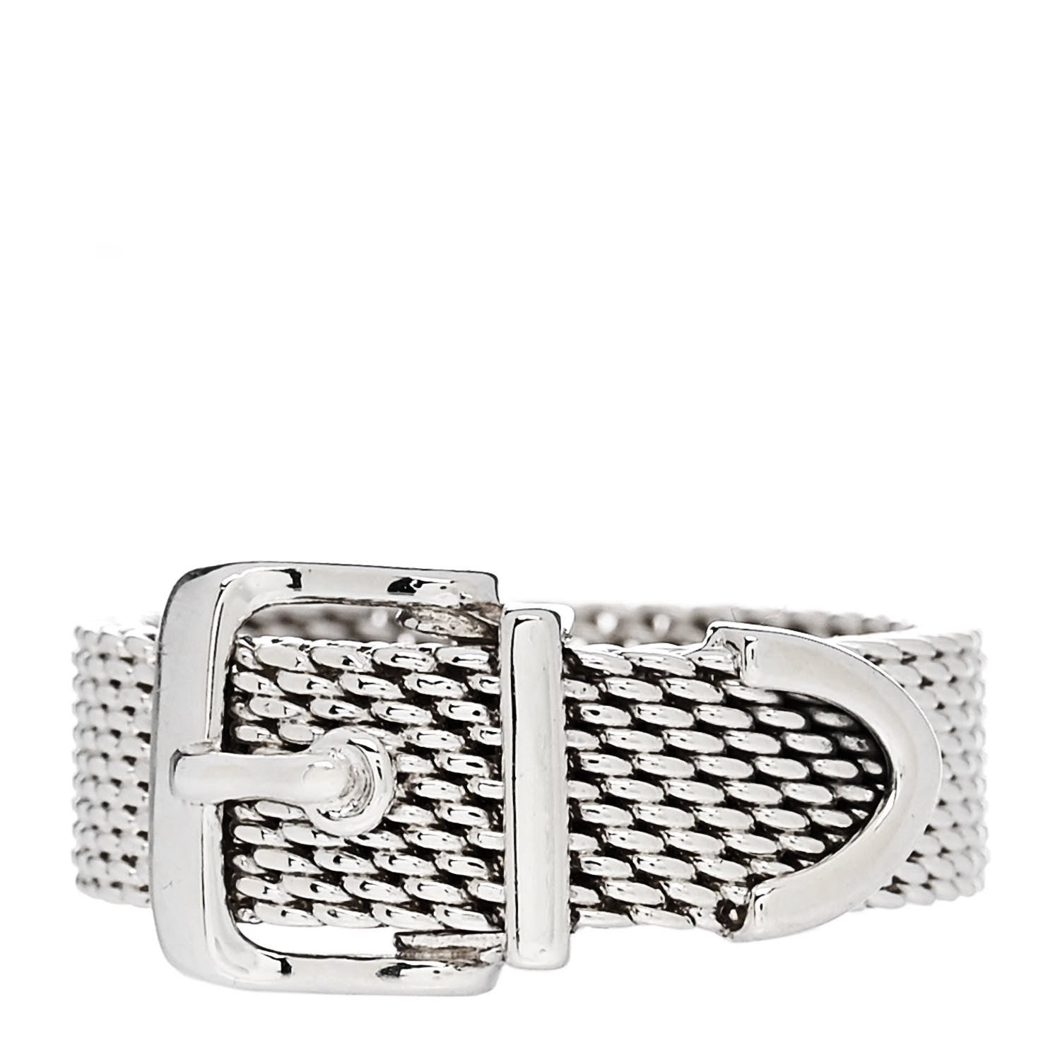 Tiffany Sterling Silver Somerset Mesh Buckle Ring 50 5.5 1 of 4