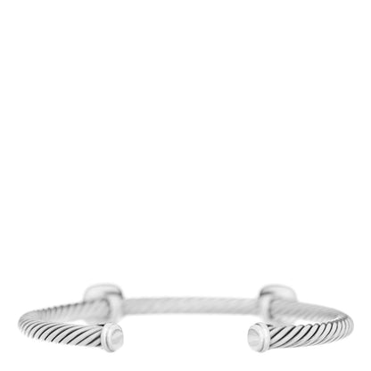 David Yurman Sterling Silver 18K Yellow Gold Smoky Quartz 4mm Noblesse Double Station Cable Bracelet 4 of 8