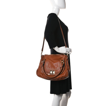 Chloe Calfskin Medium Marcie Lock Satchel Tan 2 of 21