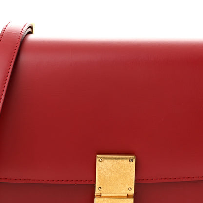 Celine Box Calfskin Medium Classic Box Flap Bag Red 9 of 15