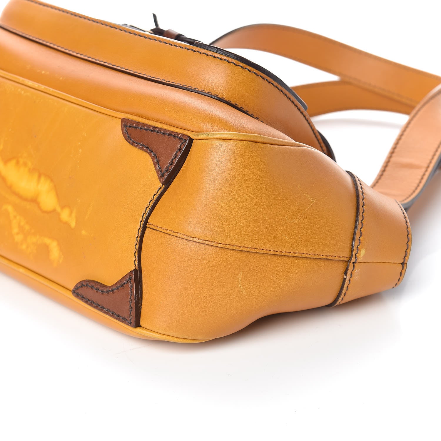 Prada Vitello Shoulder Bag Ocra Noce 6 of 13