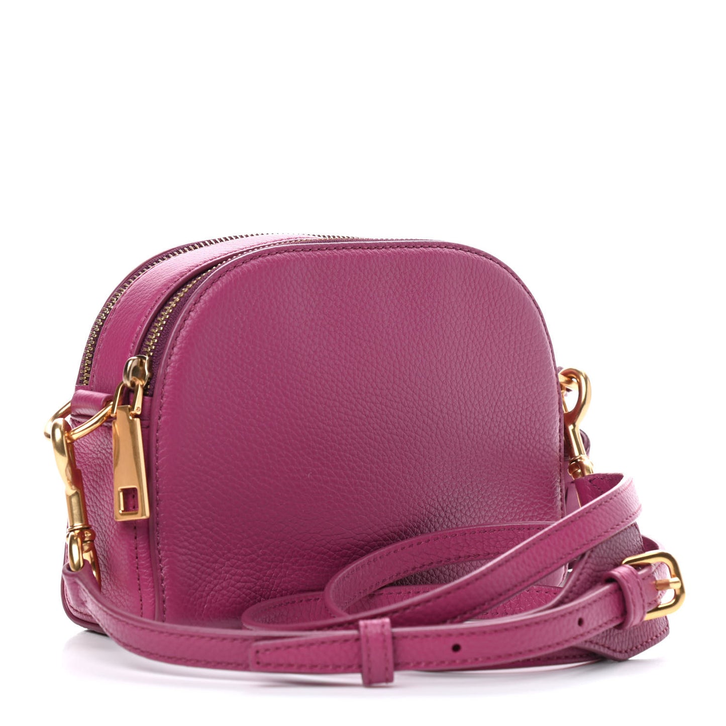 Calfskin Shutter Camera Crossbody Bag Pink