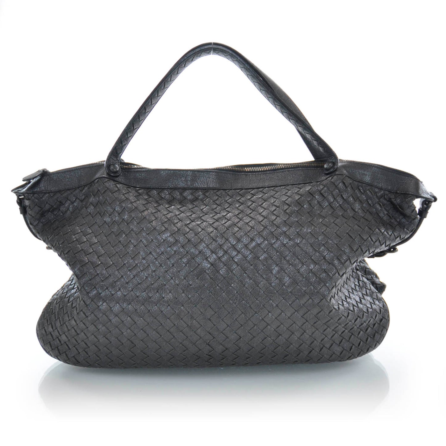 Woven Goatskin Matita East West Belly Bag Nero