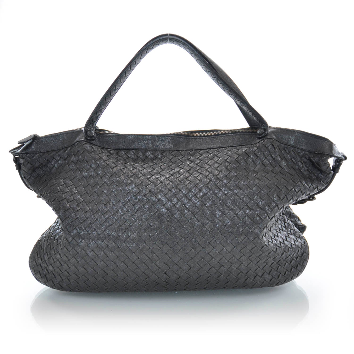 Bottega Veneta Woven Goatskin Matita East West Belly Bag Nero 1 of 7
