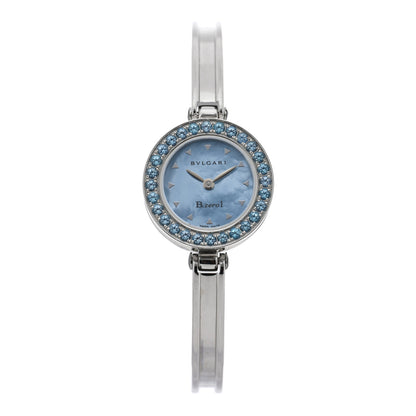 Bulgari Stainless Steel Blue Topaz Blue Mother of Pearl 22mm B.Zero1 Quartz Watch 1 of 4